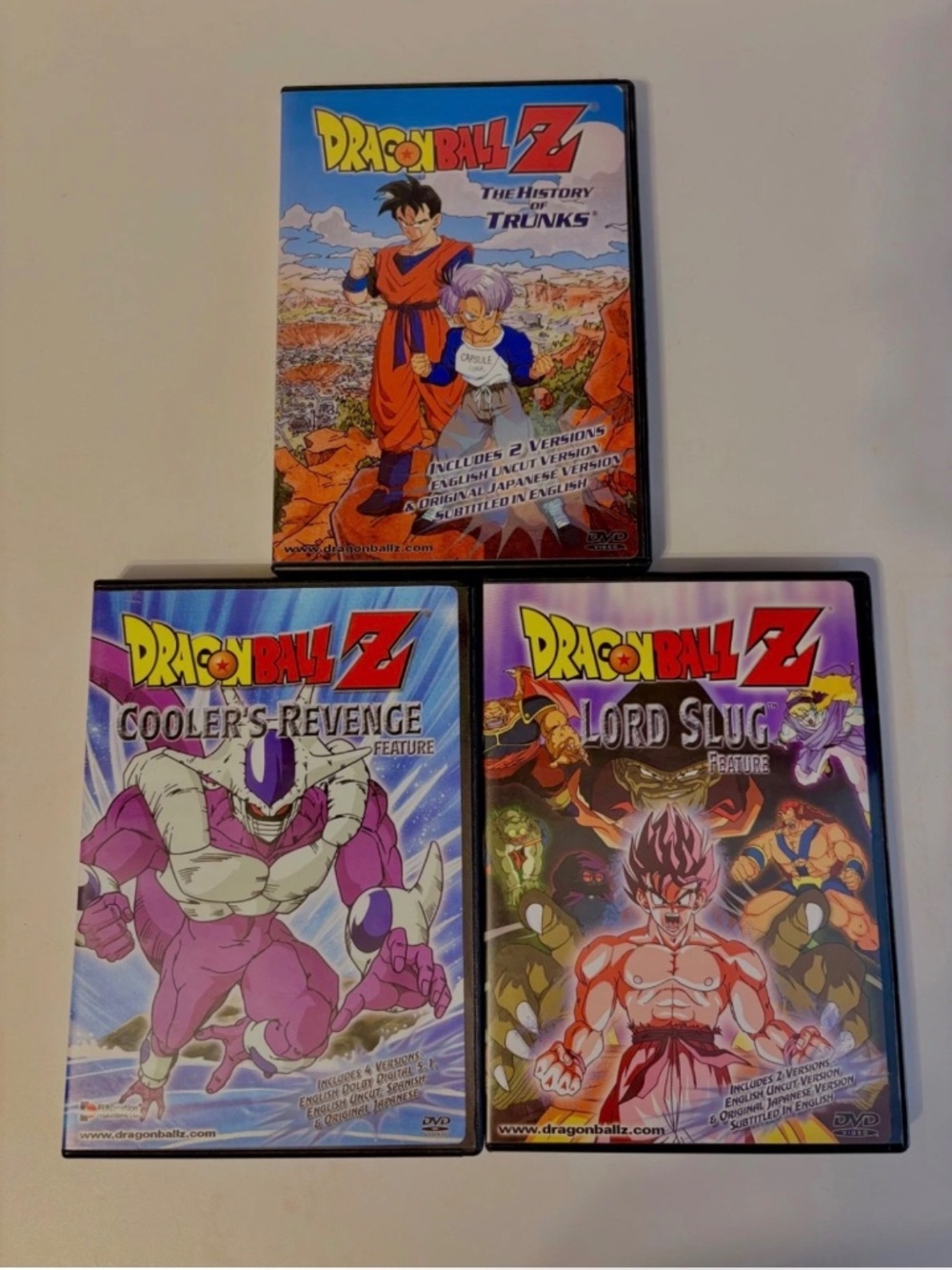 Dragon Ball Z DVD Lot History of Trunks Cooler's Revenge Lord Slug Anime OOP Set